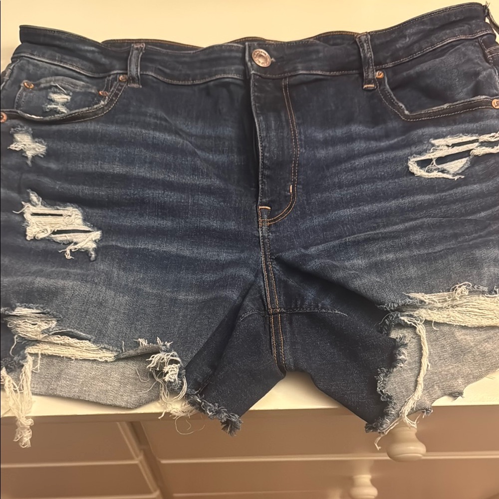 American Eagle Next Level Stretch Distressed Denim Shorts